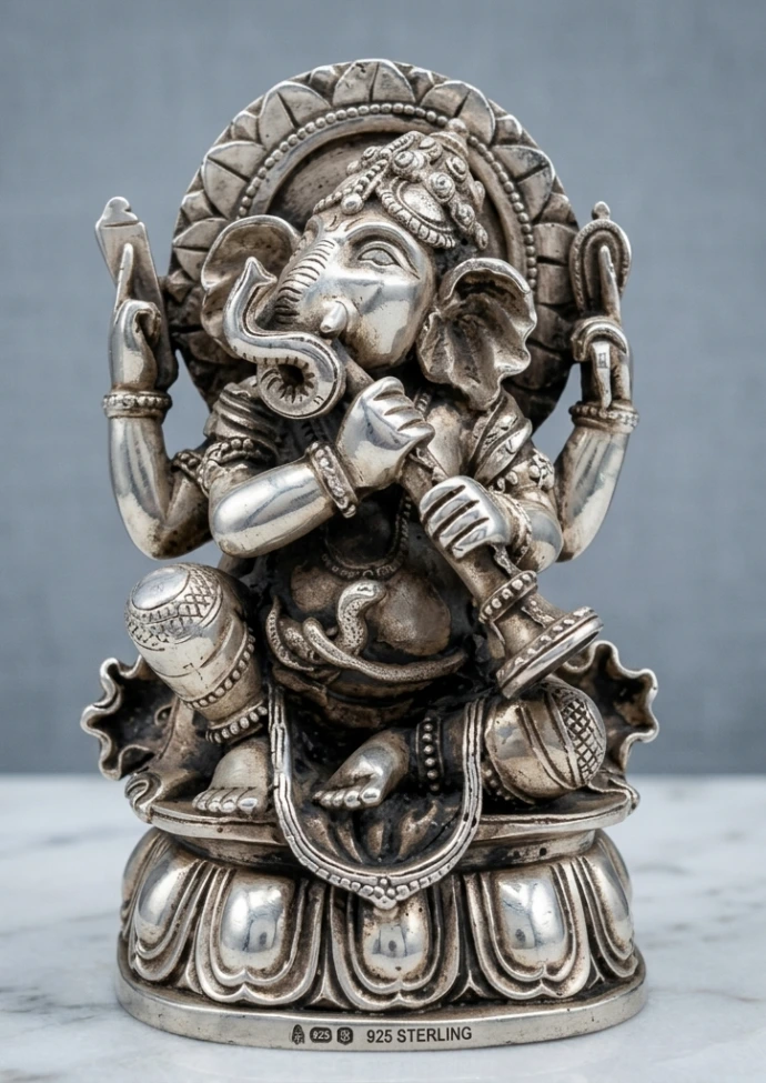 decorative silver statue